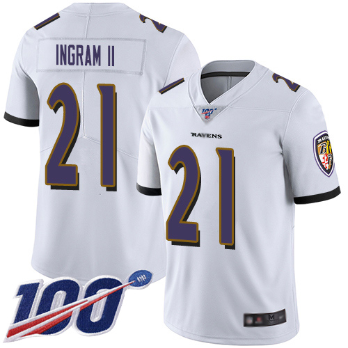 Baltimore Ravens Limited White Men Mark Ingram II Road Jersey NFL Football #21 100th Season Vapor Untouchable->youth nfl jersey->Youth Jersey